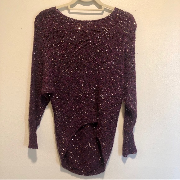 High Low Sequin Sweater - Picture 2 of 4